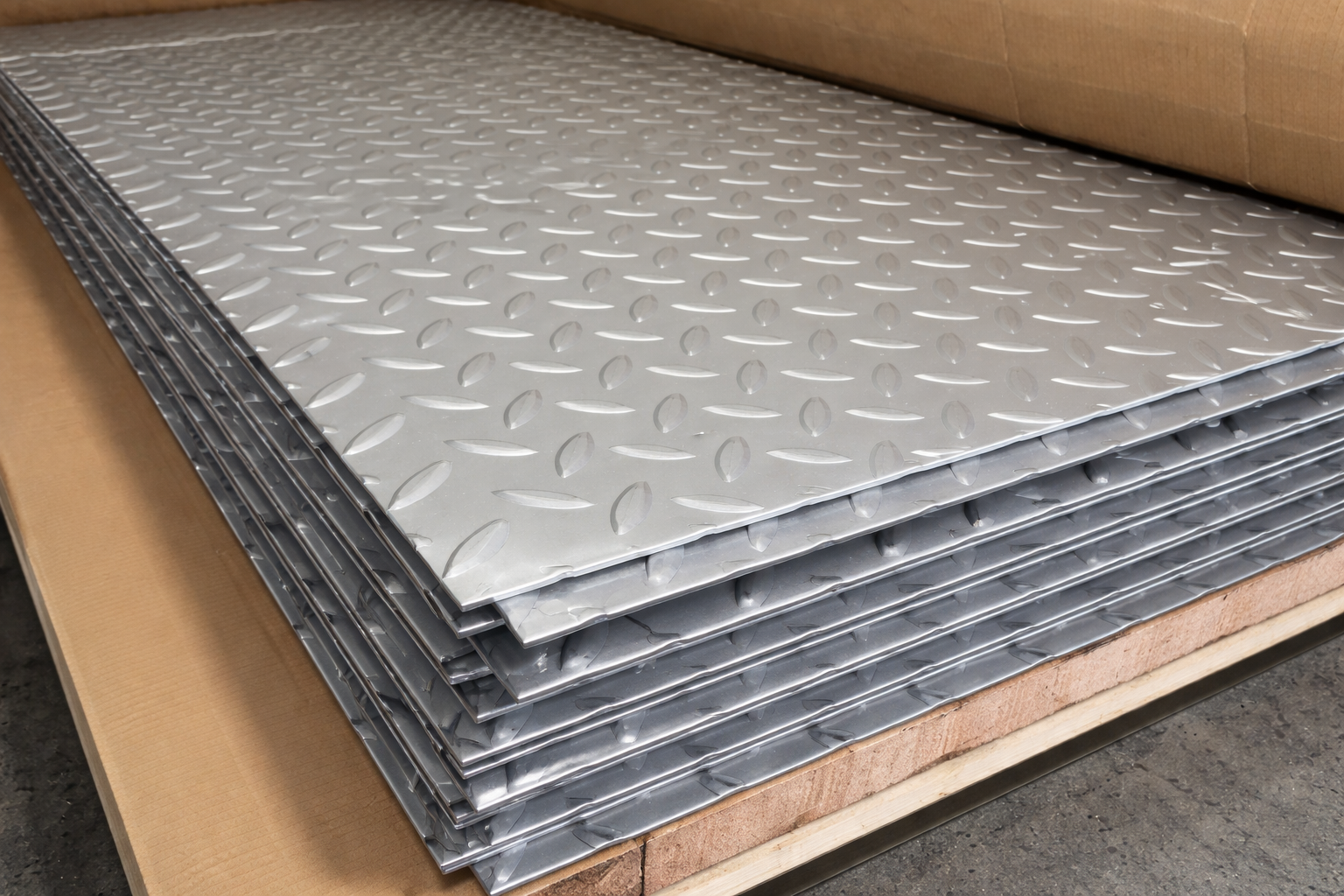High quality aluminium checkered sheets supplied in India by Overseas Aluminium Alloys LLP